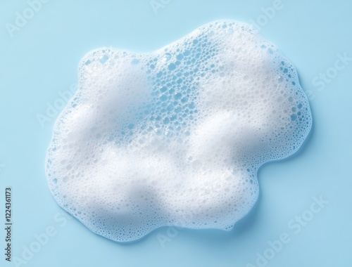 Cleansing Foam Bubble on Pastel Blue Background