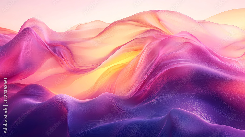 Fototapeta premium Ethereal Dreamscape: Abstract Pink and Purple Fluid Forms