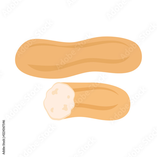 油麩。フラットなベクターイラスト。
Deep-fried fu (wheat gluten). Flat vector illustration.