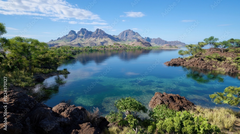 Tranquil Lake and Mountain View Tranquil Lake and Mountain View