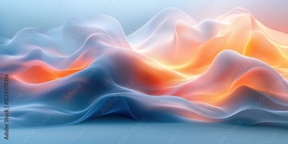 Fluid Abstract Wave Design Iridescent Background 3D Render Minimalist Fluid Abstract Wave Design Iridescent Background 3D Render Minimalist