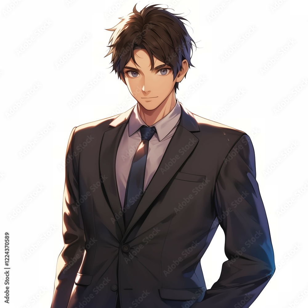 アニメ調の美青年の切り抜き用素材