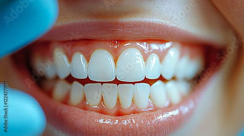Close-up of a Person's Bright, Healthy Smile: Perfect Teeth and Gums