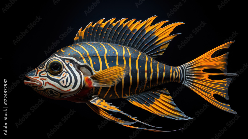 Fototapeta premium Exploring the Unique Features and Habitat of Pygoplites Diacanthus Fish
