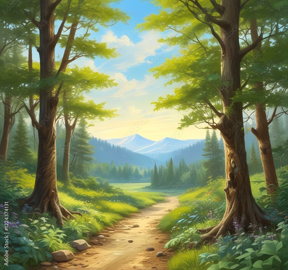 Naklejka premium Illustration of green world.