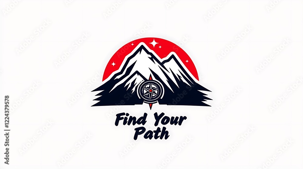Obraz premium Find Your Path A Motivational Mountain Landscape Illustration