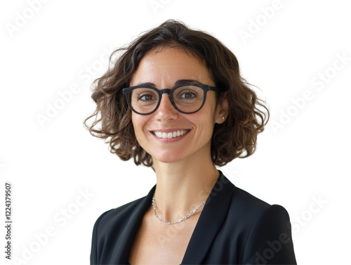 Isolated Portrait of a Smiling Businesswoman