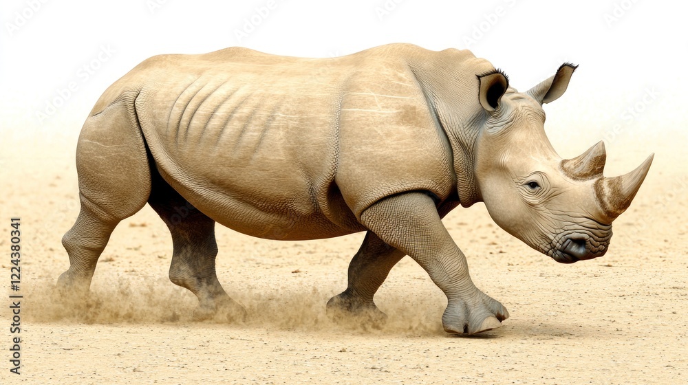 Obraz premium Powerful Rhinoceros in the Desert