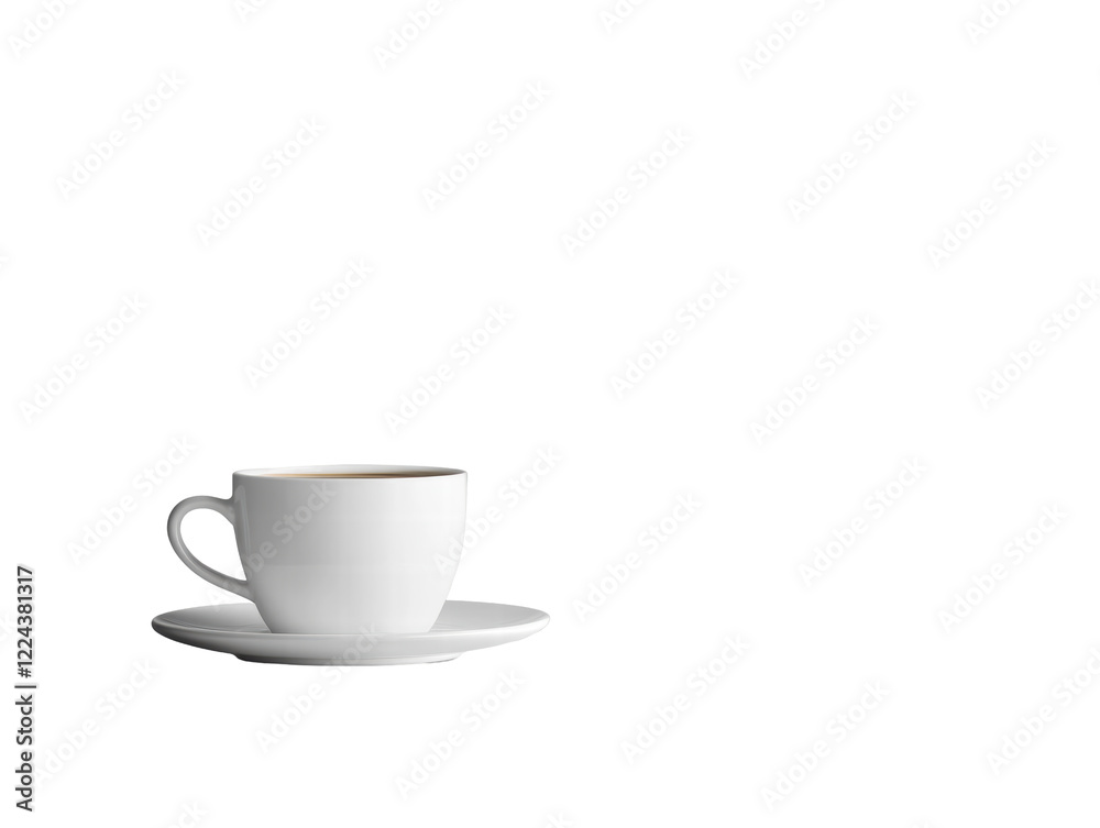 Isolated White Coffee Cup with Saucer Isolated White Coffee Cup with Saucer