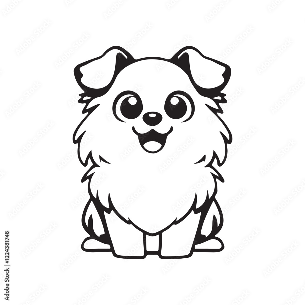 Cute Puppy Illustration black and white background Cute Puppy Illustration black and white background