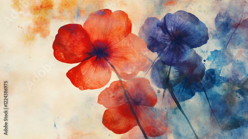 beautiful abstract flower watercolor painting, suitable for background