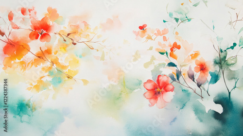 beautiful abstract flower watercolor painting, suitable for background