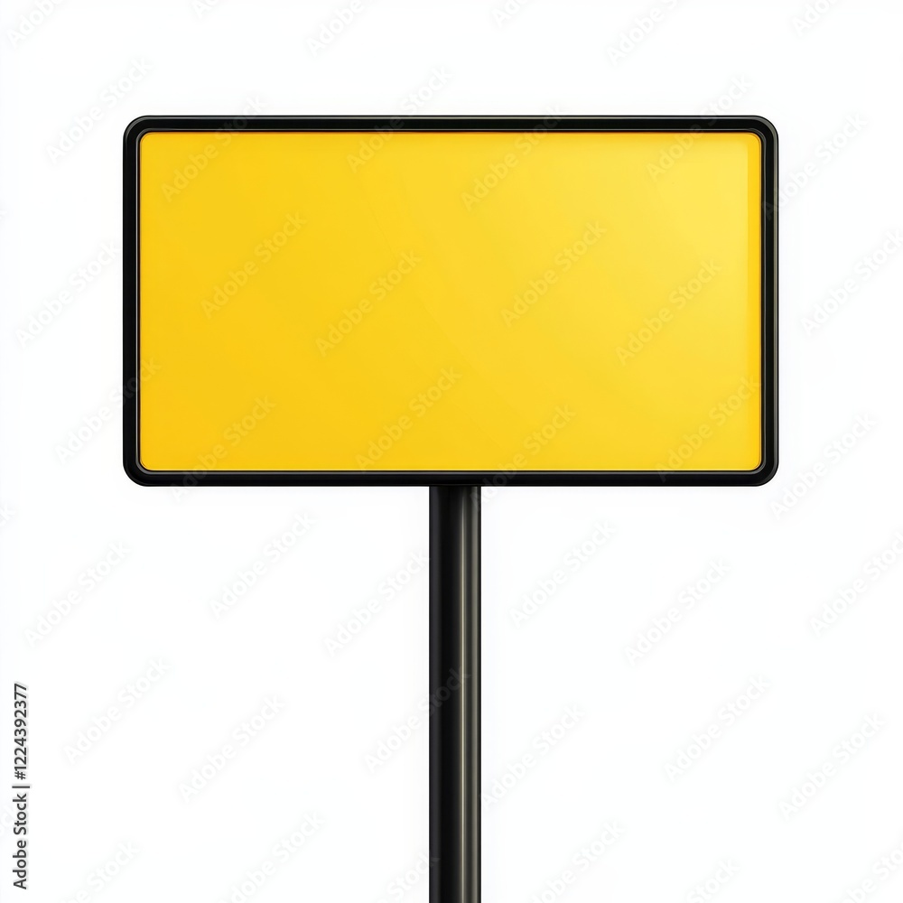 Blank yellow rectangular sign on a pole, isolated on white. (1) Blank yellow rectangular sign on a pole, isolated on white. (1)