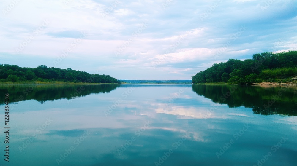 Cloudy Reflection Cloudy sky reflected in a calm lake, creating a serene and peaceful scene Cloudy Reflection Cloudy sky reflected in a calm lake, creating a serene and peaceful scene