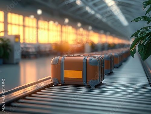 Baggage claim process airport terminal travel experience urban environment inside view efficient handling photo