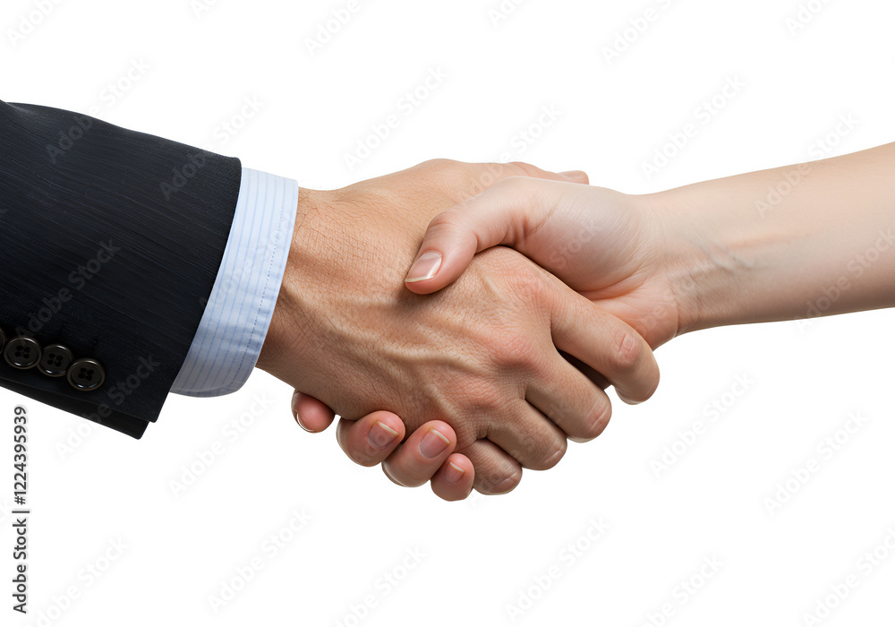 closeup of an handshake isolated on white closeup of an handshake isolated on white