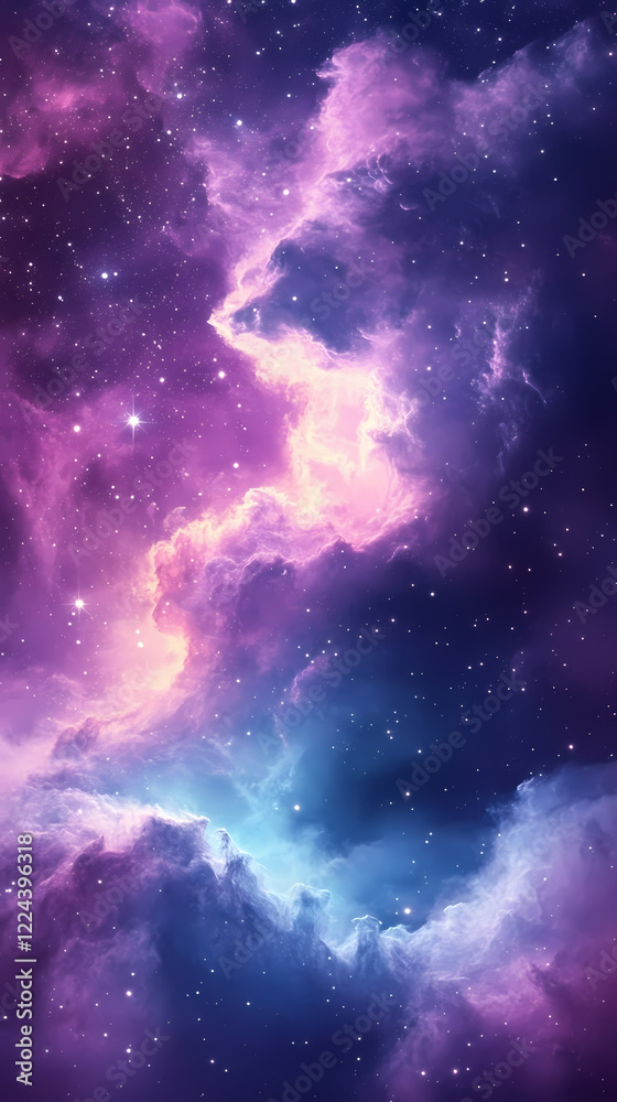 Fototapeta premium Nebulous Purple Cosmos: HD Phone Wallpaper