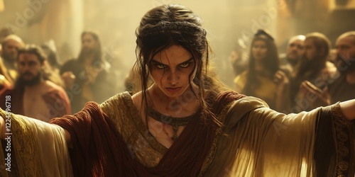  Jezebel, the False Prophetess of Thyatira: Leading Believers into Sexual Immorality and Idolatry, Symbolizing Spiritual Corruption photo