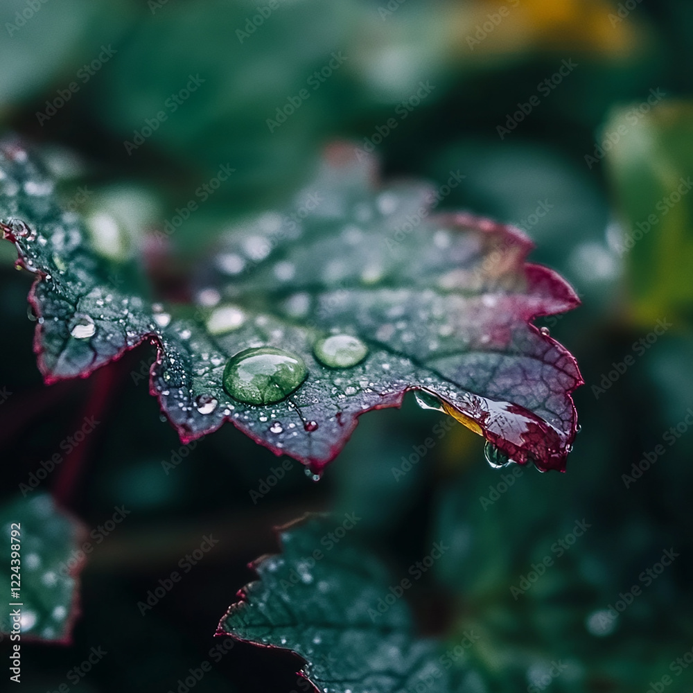 water drops on leaf