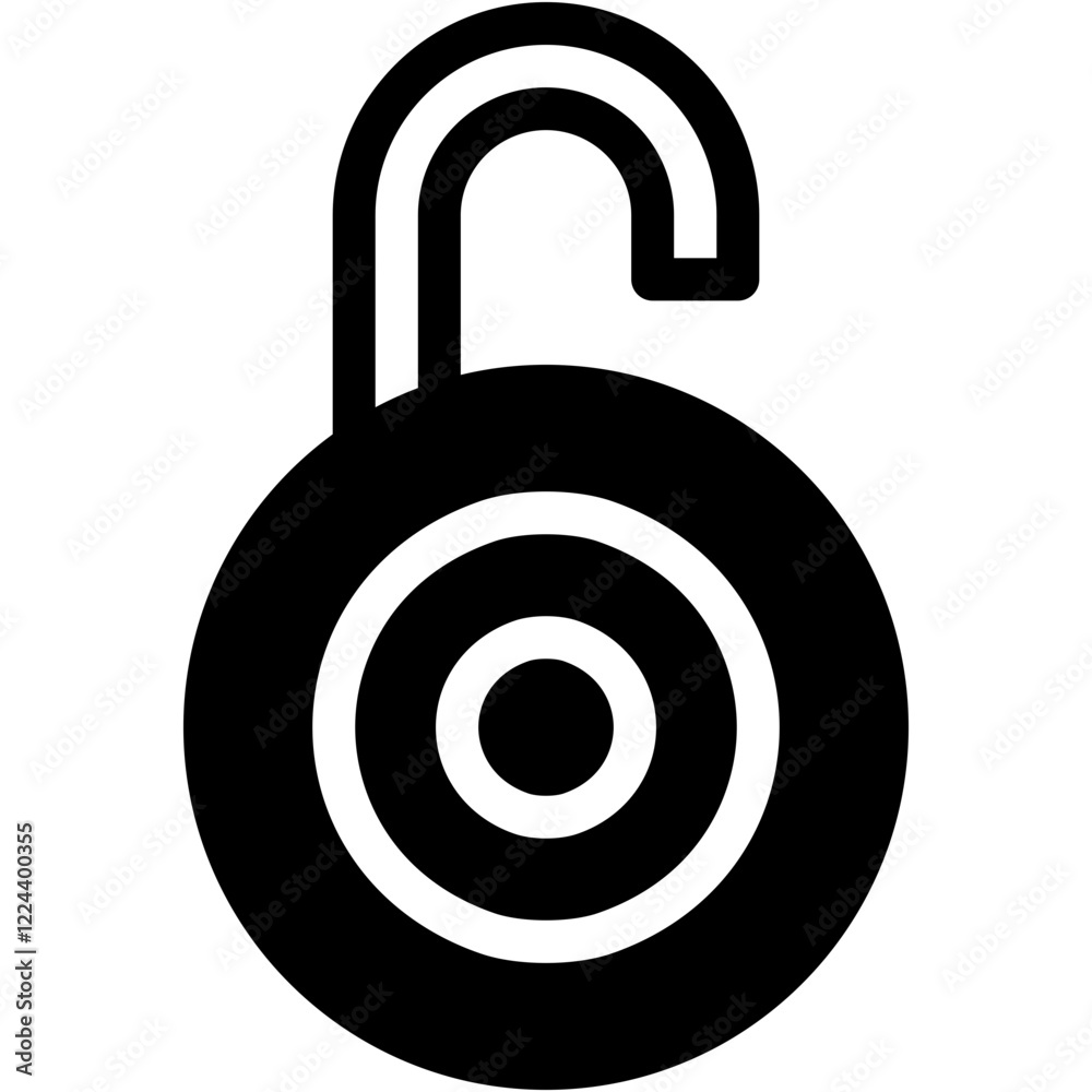 Vector Icon Padlock, protection, unlock, open Vector Icon Padlock, protection, unlock, open