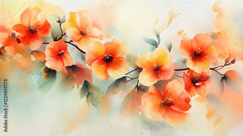beautiful abstract floral watercolor painting background