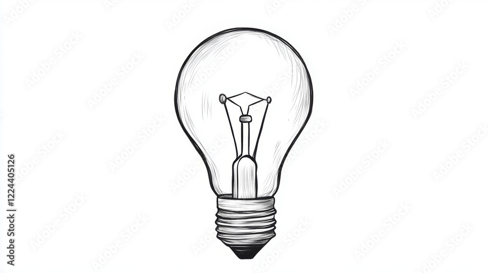 Hand-drawn sketch of a classic light bulb. Hand-drawn sketch of a classic light bulb.