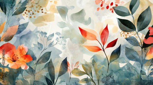 beautiful abstract floral watercolor painting background