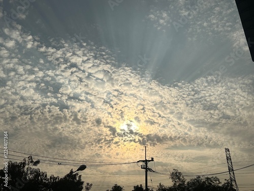 sunset over the river