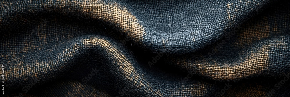 Abstract Textured Fabric: Dark Blue and Beige Burlap Abstract Textured Fabric: Dark Blue and Beige Burlap