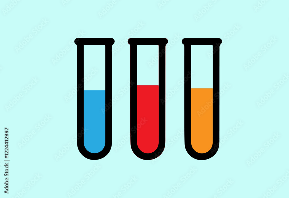 three colored cones on a light blue background, three colored cones on a light blue background,