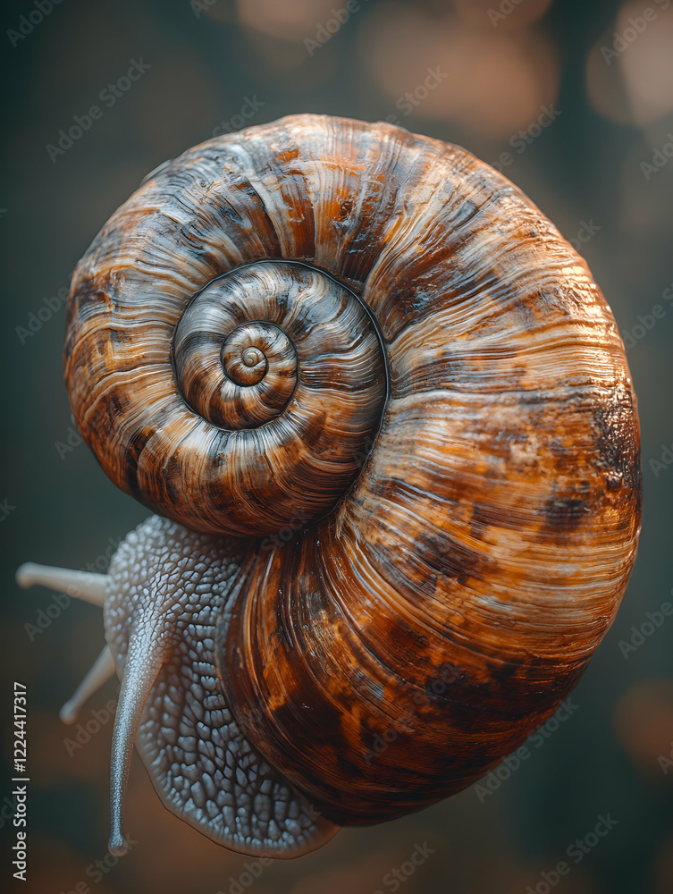 Snail shell close-up, garden background, nature macro photography, stock image Snail shell close-up, garden background, nature macro photography, stock image