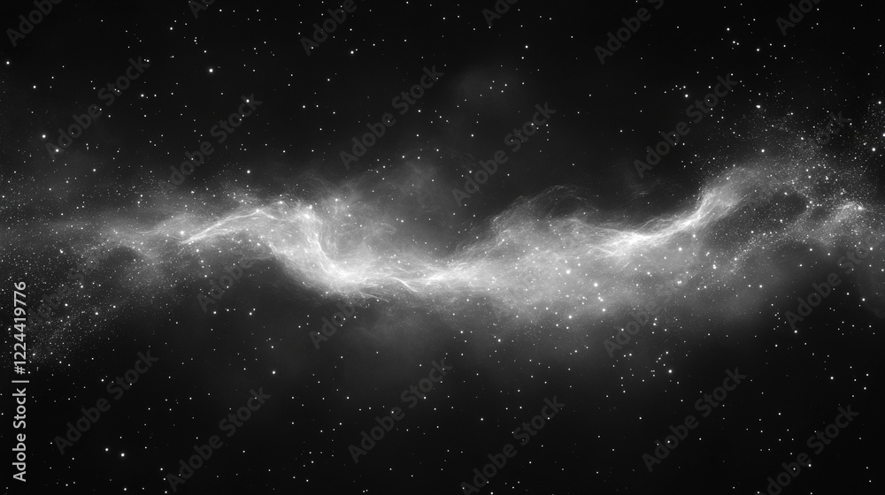 Fototapeta premium Dense white mist forming abstract patterns on a black background