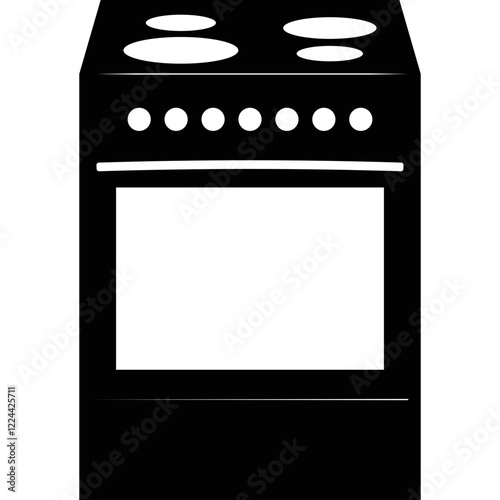 Simple vector icon gas stove
