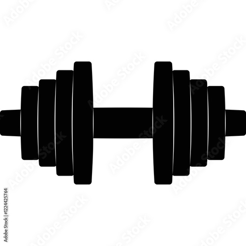 Simple vector icon dumbbells
