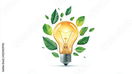 Innovative sustainability concept eco-friendly light bulb nature-inspired graphic design