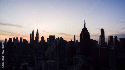 Photography Beautiful sunrise in the capital of Malaysia kuala lumpur.