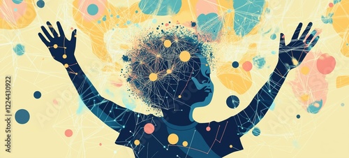 Conceptual Visualization of Neurodevelopmental Disorders and Brain Development. Autism Spectrum Disorder. Illustration of ADHD: Hyperactivity, Impulsivity, and Inattention. Intellectual Disabilities