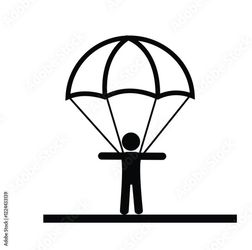 the parachuting person icon