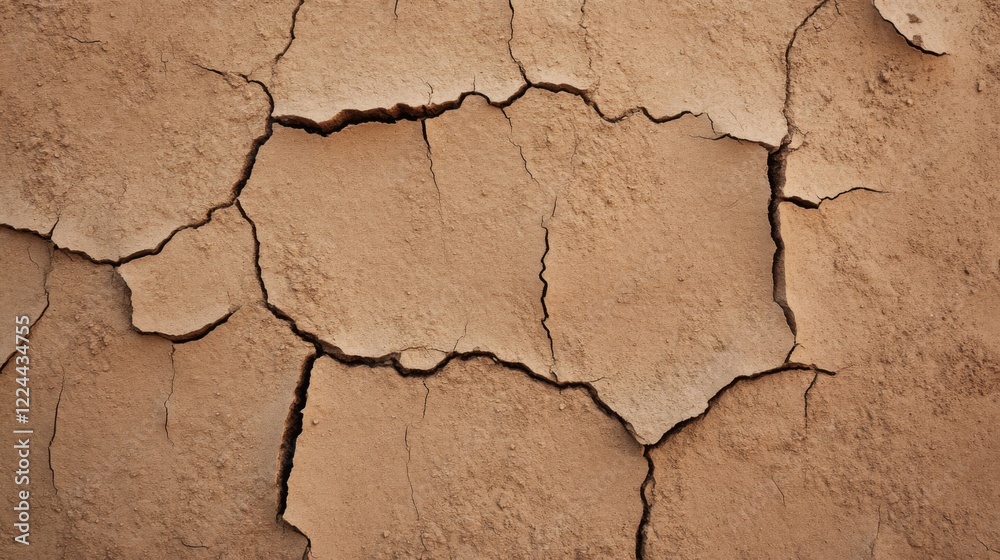 Fototapeta premium Close-up of cracked, dry earth.