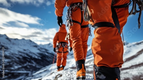 Wallpaper Mural Conquering the Summit: A Climber's Journey Through Snowy Peaks Torontodigital.ca