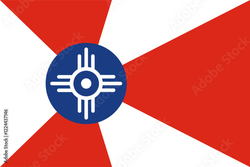Vector image of the flag of Wichita, Kansas, USA.