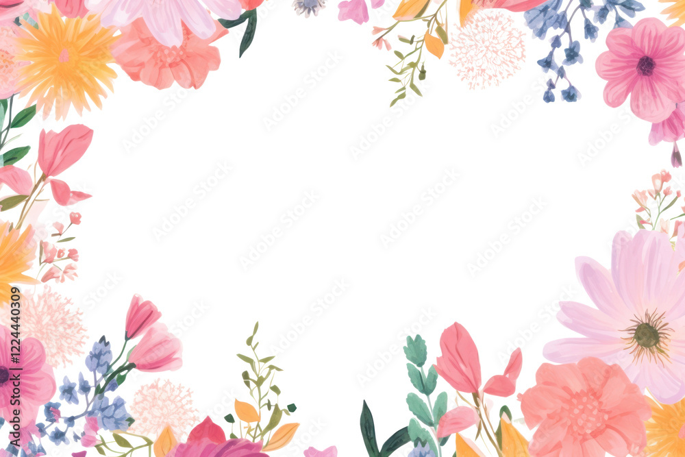 PNG Flowers frame art illustration colorful. PNG Flowers frame art illustration colorful.