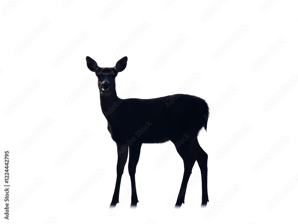 Fototapeta premium Isolated Dark Doe Standing