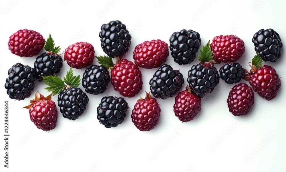 Fresh Ripe Blackberries Isolated on White Background Levitation Collection Fresh Ripe Blackberries Isolated on White Background Levitation Collection