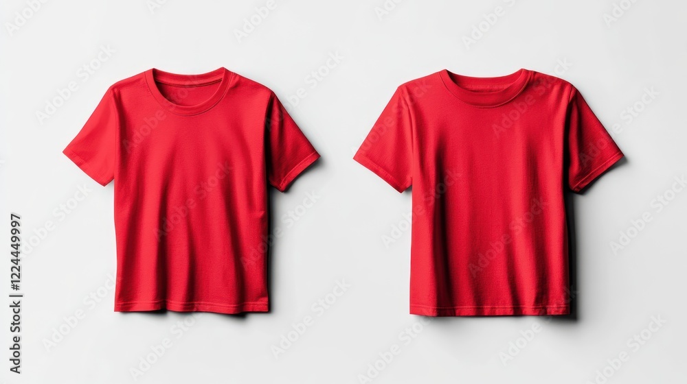 Red T-shirts mockup, studio, white background, apparel design Red T-shirts mockup, studio, white background, apparel design