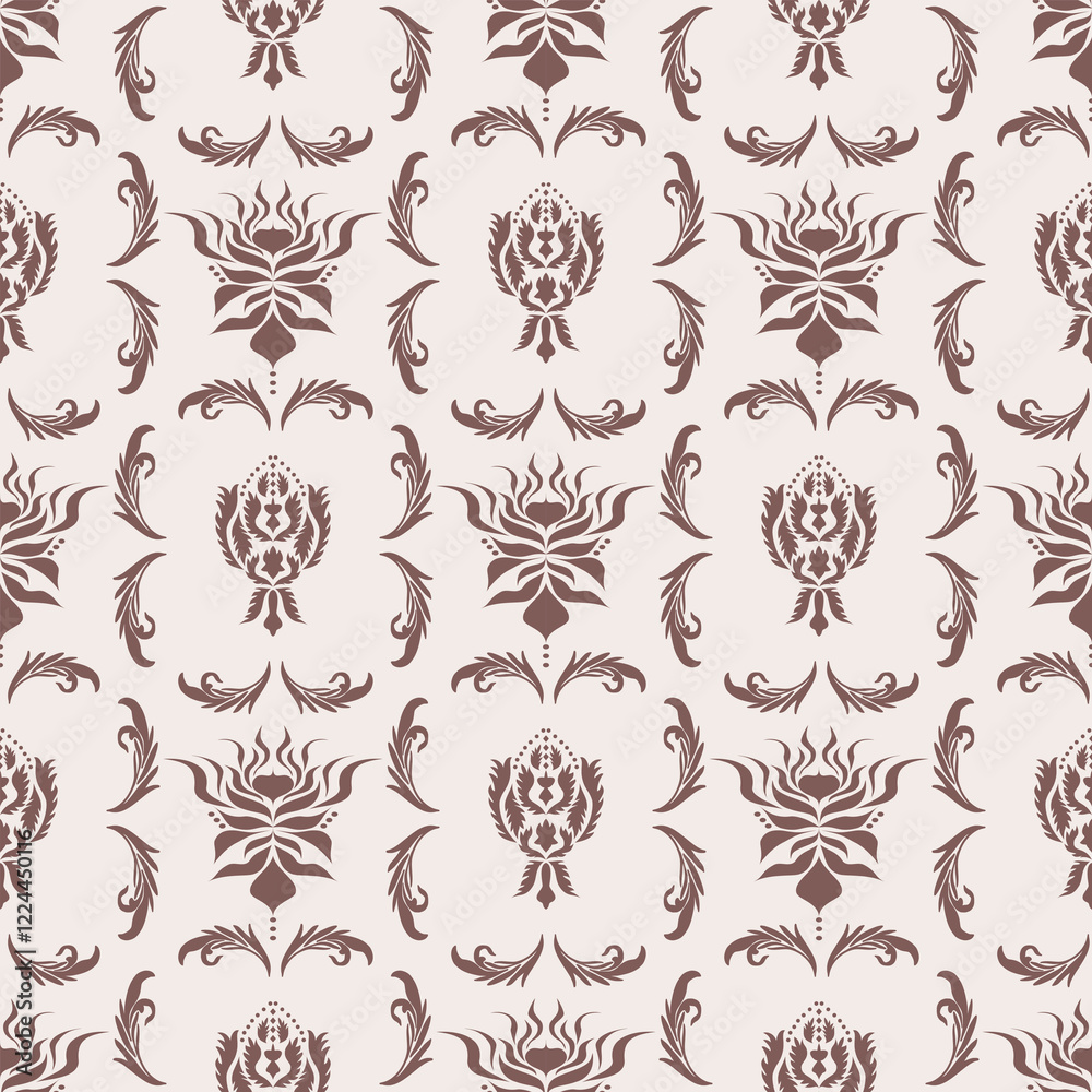 Classic Damask Seamless Pattern - Vector Illustration for Elegant Textile Design