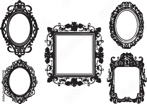 Set frames. Hand drawn vector illustration