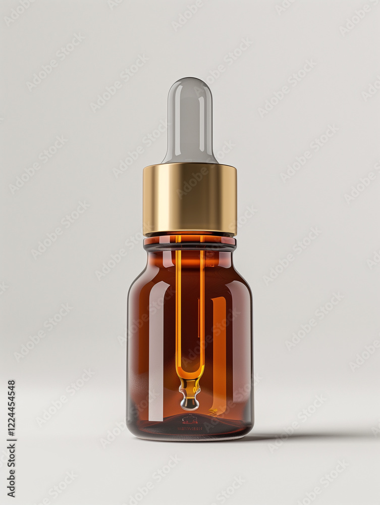 Fototapeta premium Classy serum dropper bottle conveying elegance and luxury against a pristine white background