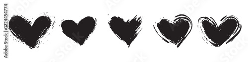 Heart icons. Vector heart silhouettes isolated on a white background