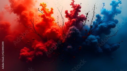 Organic Ink Explosion Abstract Background